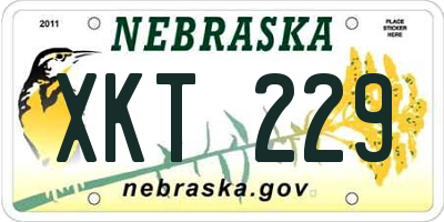 NE license plate XKT229
