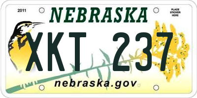 NE license plate XKT237