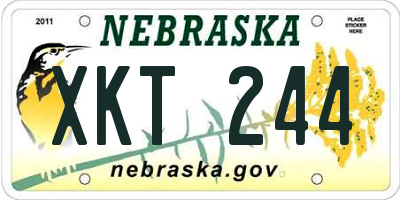 NE license plate XKT244
