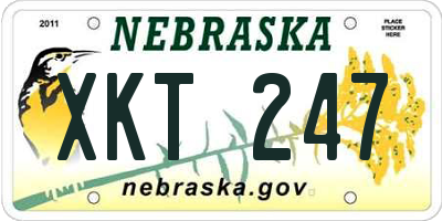 NE license plate XKT247