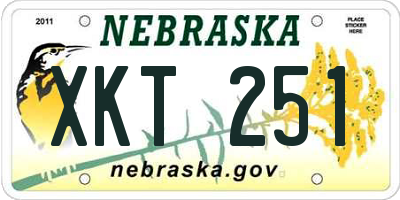 NE license plate XKT251