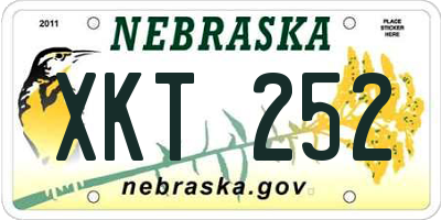 NE license plate XKT252