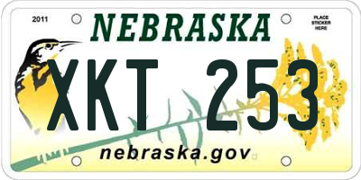 NE license plate XKT253