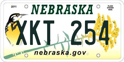 NE license plate XKT254