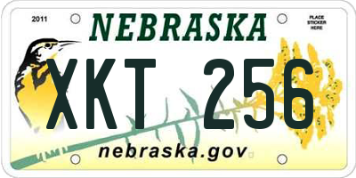 NE license plate XKT256