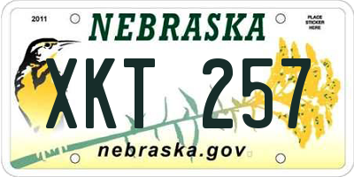 NE license plate XKT257