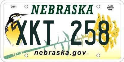 NE license plate XKT258