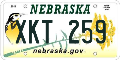 NE license plate XKT259