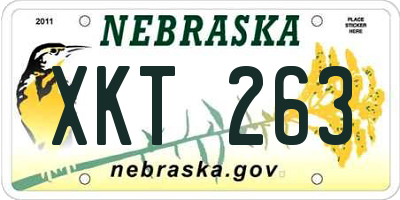 NE license plate XKT263