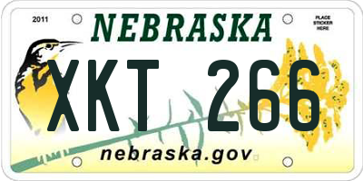NE license plate XKT266