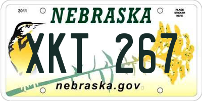 NE license plate XKT267