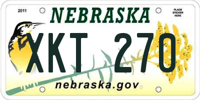 NE license plate XKT270