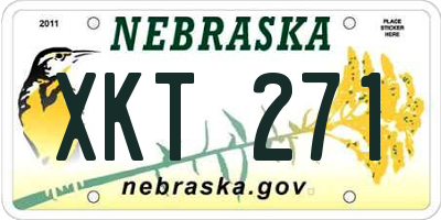NE license plate XKT271