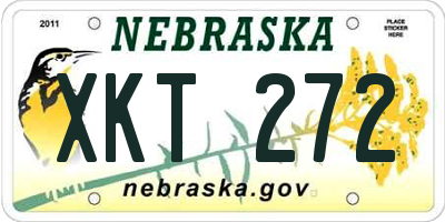 NE license plate XKT272