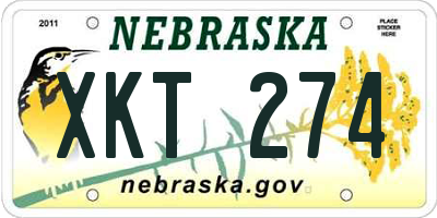 NE license plate XKT274