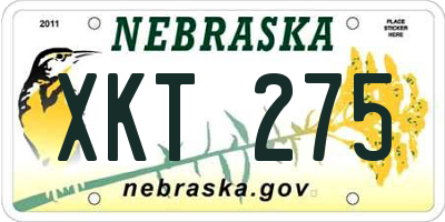 NE license plate XKT275