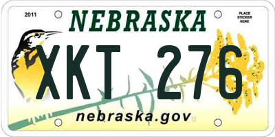 NE license plate XKT276