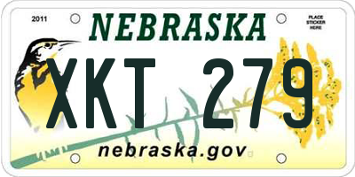 NE license plate XKT279