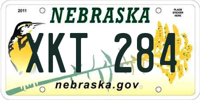 NE license plate XKT284
