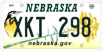 NE license plate XKT298