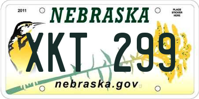 NE license plate XKT299