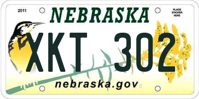 NE license plate XKT302