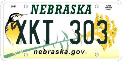 NE license plate XKT303