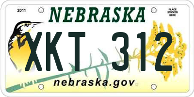 NE license plate XKT312