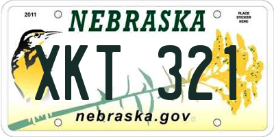 NE license plate XKT321