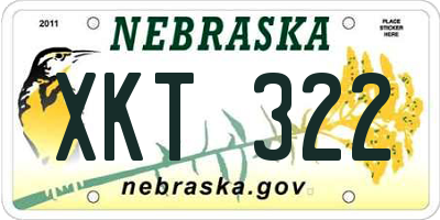 NE license plate XKT322