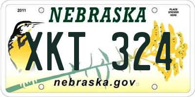 NE license plate XKT324