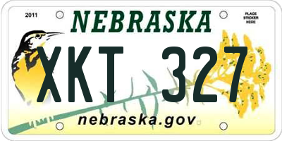 NE license plate XKT327