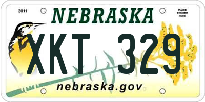 NE license plate XKT329