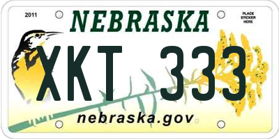 NE license plate XKT333