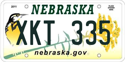 NE license plate XKT335