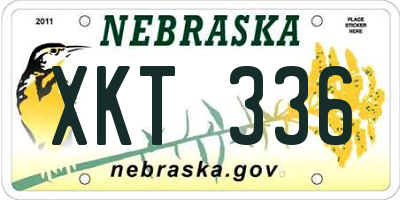NE license plate XKT336