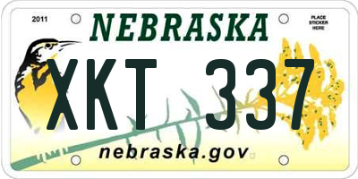 NE license plate XKT337
