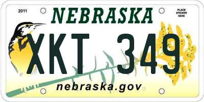NE license plate XKT349