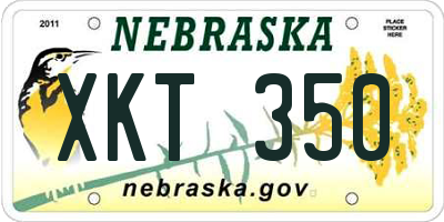 NE license plate XKT350