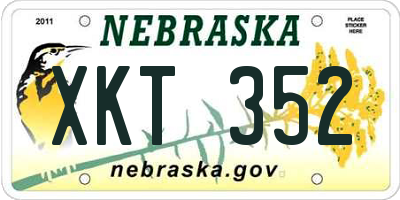 NE license plate XKT352