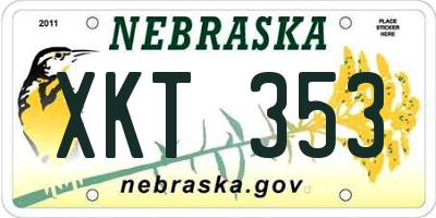 NE license plate XKT353