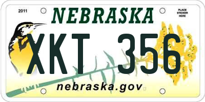 NE license plate XKT356