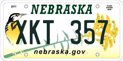 NE license plate XKT357