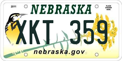 NE license plate XKT359