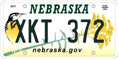 NE license plate XKT372