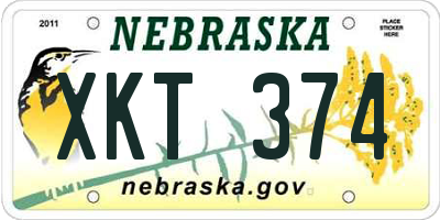 NE license plate XKT374
