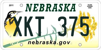 NE license plate XKT375