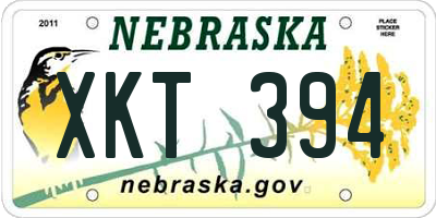 NE license plate XKT394