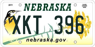 NE license plate XKT396