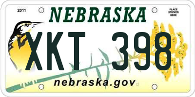 NE license plate XKT398
